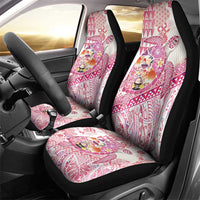 Hawaiian and Japanese Culture Together Car Seat Cover Tropical Honu with Japanese Elements Pink Color LT03 - Polynesian Pride