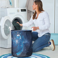 Aotearoa New Zealand New Year Laundry Basket Tribal Koru Tattoo Blue Galaxy Maori Silver Fern