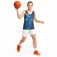 Aotearoa New Zealand New Year Basketball Jersey Tribal Koru Tattoo Blue Galaxy Maori Silver Fern LT03 - Polynesian Pride