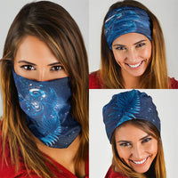 Aotearoa New Zealand New Year Neck Gaiter Tribal Koru Tattoo Blue Galaxy Maori Silver Fern LT03 - Polynesian Pride