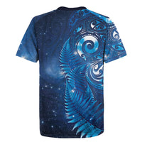 Aotearoa New Zealand New Year Rugby Jersey Tribal Koru Tattoo Blue Galaxy Maori Silver Fern LT03 - Polynesian Pride
