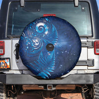 Aotearoa New Zealand New Year Spare Tire Cover Tribal Koru Tattoo Blue Galaxy Maori Silver Fern LT03 Blue - Polynesian Pride