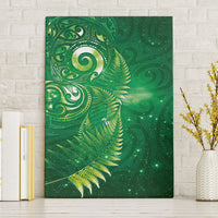 Aotearoa New Zealand New Year Canvas Wall Art Tribal Koru Tattoo Green Galaxy Maori Silver Fern LT03 Without Frame Green - Polynesian Pride