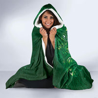 Aotearoa New Zealand New Year Hooded Blanket Tribal Koru Tattoo Green Galaxy Maori Silver Fern LT03 - Polynesian Pride