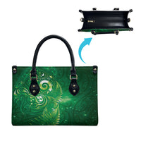 Aotearoa New Zealand New Year Leather Bag Tribal Koru Tattoo Green Galaxy Maori Silver Fern LT03 - Polynesian Pride