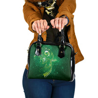 Aotearoa New Zealand New Year Shoulder Handbag Tribal Koru Tattoo Green Galaxy Maori Silver Fern LT03 One Size Green - Polynesian Pride