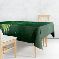 Aotearoa New Zealand New Year Tablecloth Tribal Koru Tattoo Green Galaxy Maori Silver Fern