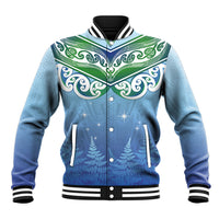 Aotearoa New Zealand New Year Baseball Jacket Maori Motifs with Silver Fern and Matariki Stars LT03 Unisex Multicolor - Polynesian Pride