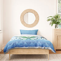 Aotearoa New Zealand New Year Bedding Set Maori Motifs with Silver Fern and Matariki Stars LT03 - Polynesian Pride