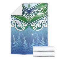 Aotearoa New Zealand New Year Blanket Maori Motifs with Silver Fern and Matariki Stars LT03 - Polynesian Pride