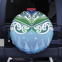 Aotearoa New Zealand New Year Spare Tire Cover Maori Motifs with Silver Fern and Matariki Stars LT03 No hole Multicolor - Polynesian Pride