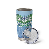 Aotearoa New Zealand New Year Tumbler Cup Maori Motifs with Silver Fern and Matariki Stars LT03 - Polynesian Pride