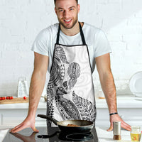 Aotearoa Moko Tribal Tattoo Apron New Zealand Maori Penguin and Fantail White Color LT03 - Polynesian Pride