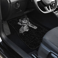 Aotearoa Moko Tribal Tattoo Car Mats New Zealand Maori Penguin and Fantail Black Color LT03 - Polynesian Pride