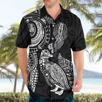 Aotearoa Moko Tribal Tattoo Hawaiian Shirt New Zealand Maori Penguin and Fantail Black Color LT03 - Polynesian Pride