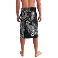 Aotearoa Moko Tribal Tattoo Lavalava New Zealand Maori Penguin and Fantail Black Color LT03 - Polynesian Pride