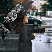 Aotearoa Moko Tribal Tattoo Umbrella New Zealand Maori Penguin and Fantail Black Color LT03 - Polynesian Pride