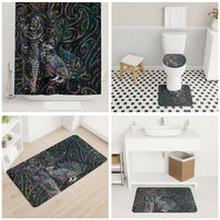 Aotearoa Moko Tribal Tattoo Bathroom Set New Zealand Maori Penguin and Fantail Paua Shell Style LT03 - Polynesian Pride