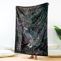 Aotearoa Moko Tribal Tattoo Blanket New Zealand Maori Penguin and Fantail Paua Shell Style LT03 - Polynesian Pride