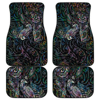 Aotearoa Moko Tribal Tattoo Car Mats New Zealand Maori Penguin and Fantail Paua Shell Style