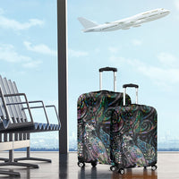 Aotearoa Moko Tribal Tattoo Luggage Cover New Zealand Maori Penguin and Fantail Paua Shell Style LT03 - Polynesian Pride