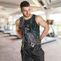 Aotearoa Moko Tribal Tattoo Men Tank Top New Zealand Maori Penguin and Fantail Paua Shell Style LT03 Multicolor - Polynesian Pride