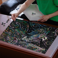 Aotearoa Moko Tribal Tattoo Puzzle New Zealand Maori Penguin and Fantail Paua Shell Style LT03 - Polynesian Pride