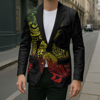 Aotearoa Moko Tribal Tattoo Blazer New Zealand Maori Penguin and Fantail Reggae Style LT03 - Polynesian Pride