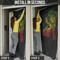 Aotearoa Moko Tribal Tattoo Door Cover New Zealand Maori Penguin and Fantail Reggae Style LT03 - Polynesian Pride