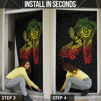 Aotearoa Moko Tribal Tattoo Door Cover New Zealand Maori Penguin and Fantail Reggae Style LT03 - Polynesian Pride