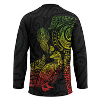 Aotearoa Moko Tribal Tattoo Hockey Jersey New Zealand Maori Penguin and Fantail Reggae Style LT03 - Polynesian Pride
