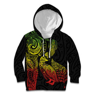 Aotearoa Moko Tribal Tattoo Kid Hoodie New Zealand Maori Penguin and Fantail Reggae Style LT03 Hoodie Multicolor - Polynesian Pride