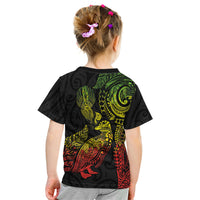 Aotearoa Moko Tribal Tattoo Kid T Shirt New Zealand Maori Penguin and Fantail Reggae Style LT03 - Polynesian Pride