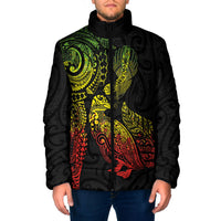 Aotearoa Moko Tribal Tattoo Padded Jacket New Zealand Maori Penguin and Fantail Reggae Style LT03 Men Multicolor - Polynesian Pride