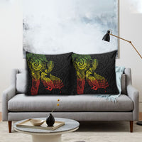 Aotearoa Moko Tribal Tattoo Pillow Cover New Zealand Maori Penguin and Fantail Reggae Style LT03 - Polynesian Pride