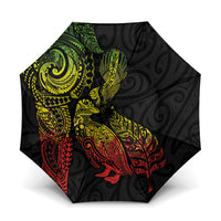 Aotearoa Moko Tribal Tattoo Umbrella New Zealand Maori Penguin and Fantail Reggae Style