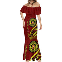 Kolisi Tonga Atele Mermaid Dress Ngatu and Polynesian Pattern LT03 - Polynesian Pride