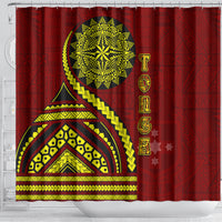 Kolisi Tonga Atele Shower Curtain Ngatu and Polynesian Pattern