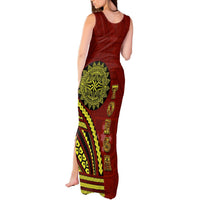 Kolisi Tonga Atele Tank Maxi Dress Ngatu and Polynesian Pattern LT03 - Polynesian Pride