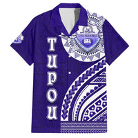 Tupou College Toloa Hawaiian Shirt Ngatu and Polynesian Pattern LT03 Blue - Polynesian Pride