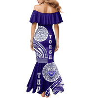 Tupou College Toloa Mermaid Dress Ngatu and Polynesian Pattern LT03 - Polynesian Pride