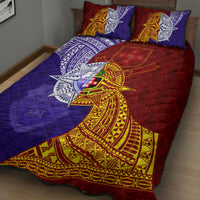 Kolisi Tonga Atele and Tupou College Toloa Quilt Bed Set Ngatu and Polynesian Spiral Pattern