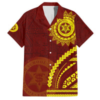 Tonga High School Family Matching Off Shoulder Short Dress and Hawaiian Shirt Ngatu and Polynesian Pattern