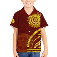 Tonga High School Family Matching Puletasi and Hawaiian Shirt Ngatu and Polynesian Pattern