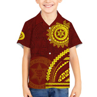 Tonga High School Family Matching Tank Maxi Dress and Hawaiian Shirt Ngatu and Polynesian Pattern