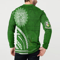 Liahona High School Button Sweatshirt Ngatu and Polynesian Pattern