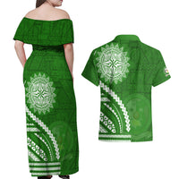 Liahona High School Couples Matching Off Shoulder Maxi Dress and Hawaiian Shirt Ngatu and Polynesian Pattern