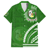 Liahona High School Hawaiian Shirt Ngatu and Polynesian Pattern LT03 Green - Polynesian Pride