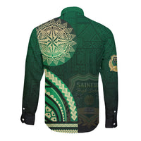 Saineha High School Long Sleeve Button Shirt Ngatu and Polynesian Pattern