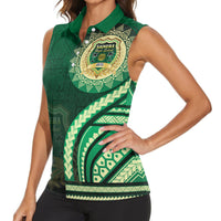 Saineha High School Women Sleeveless Polo Shirt Ngatu and Polynesian Pattern